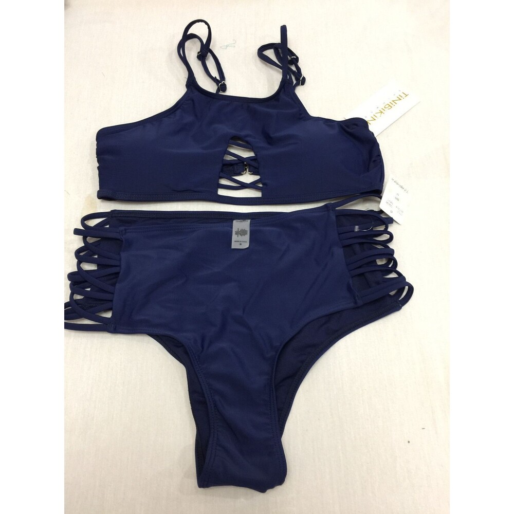 NWT TINI BIKINI WOMENS HI NECK HI WAIST CAGED BIKINI SIZE M